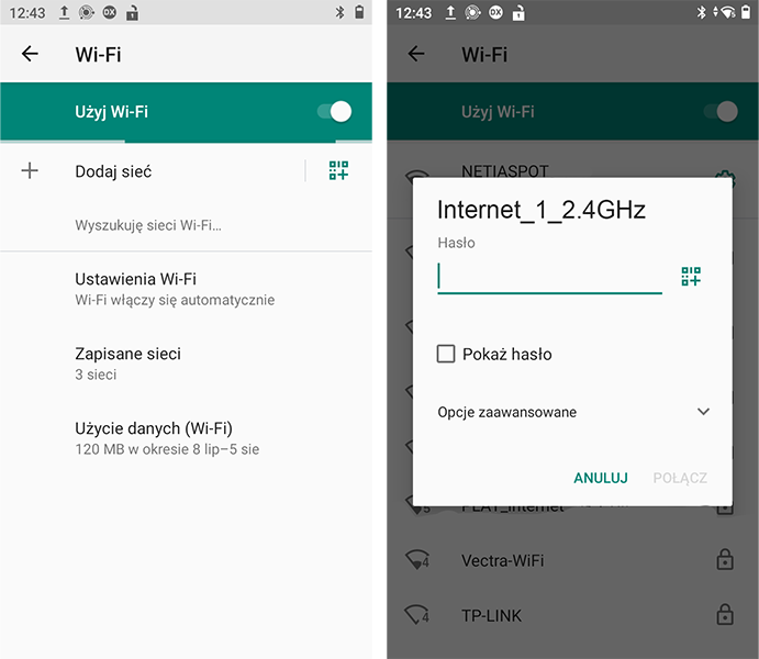 Instrukcja łaczenia terminala z siecią WiFi