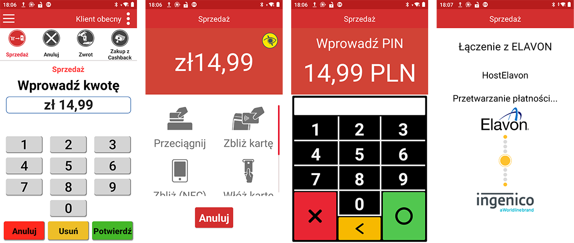 Transakcja z kartą chip