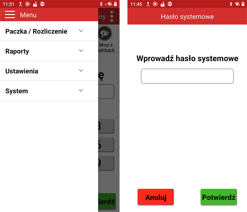 Dodatkowe ustawienia w terminalu