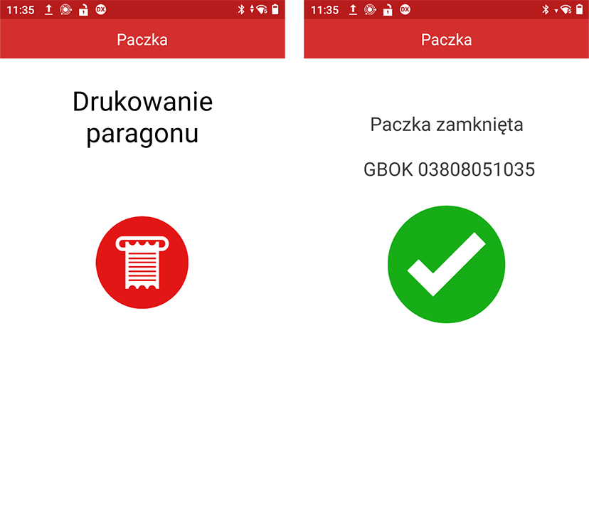 ręczne wysyłanie raportu na terminalu