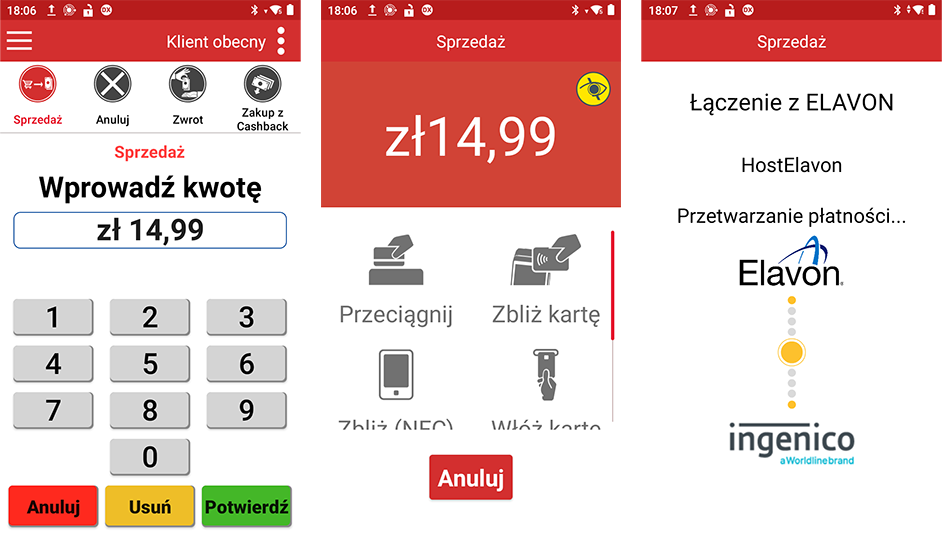 Transakcja z urządzeniem NFC