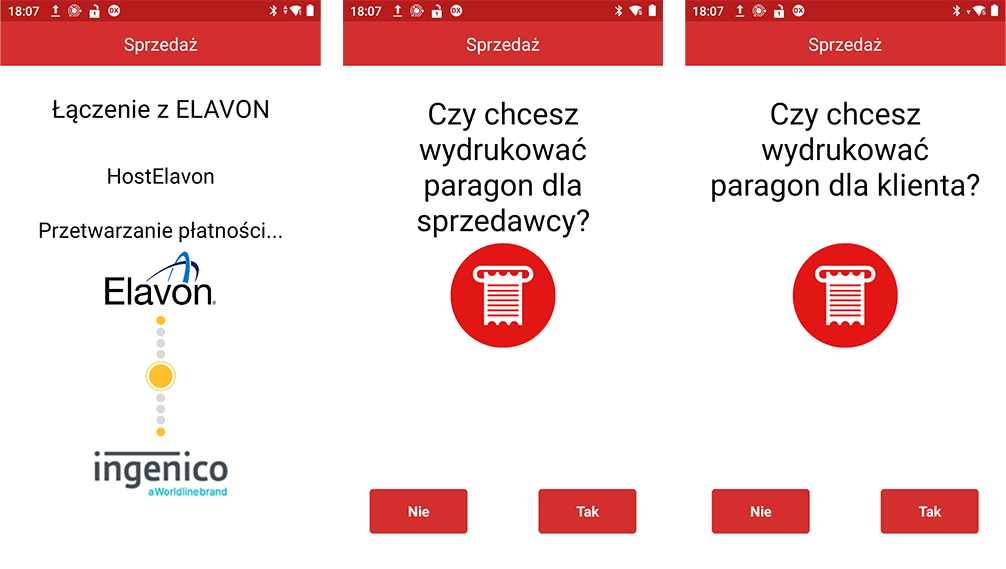 Potwierdzenie sprzedaży na terminalu