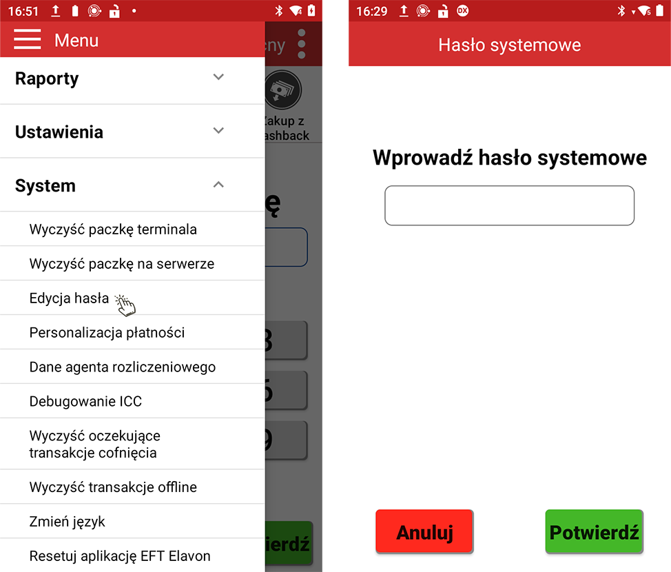 zmiana hasła w terminalu