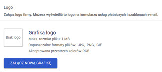 okno opcji załączenia nowej grafiki w ustawieniach konta w panelu akceptanta Elavon